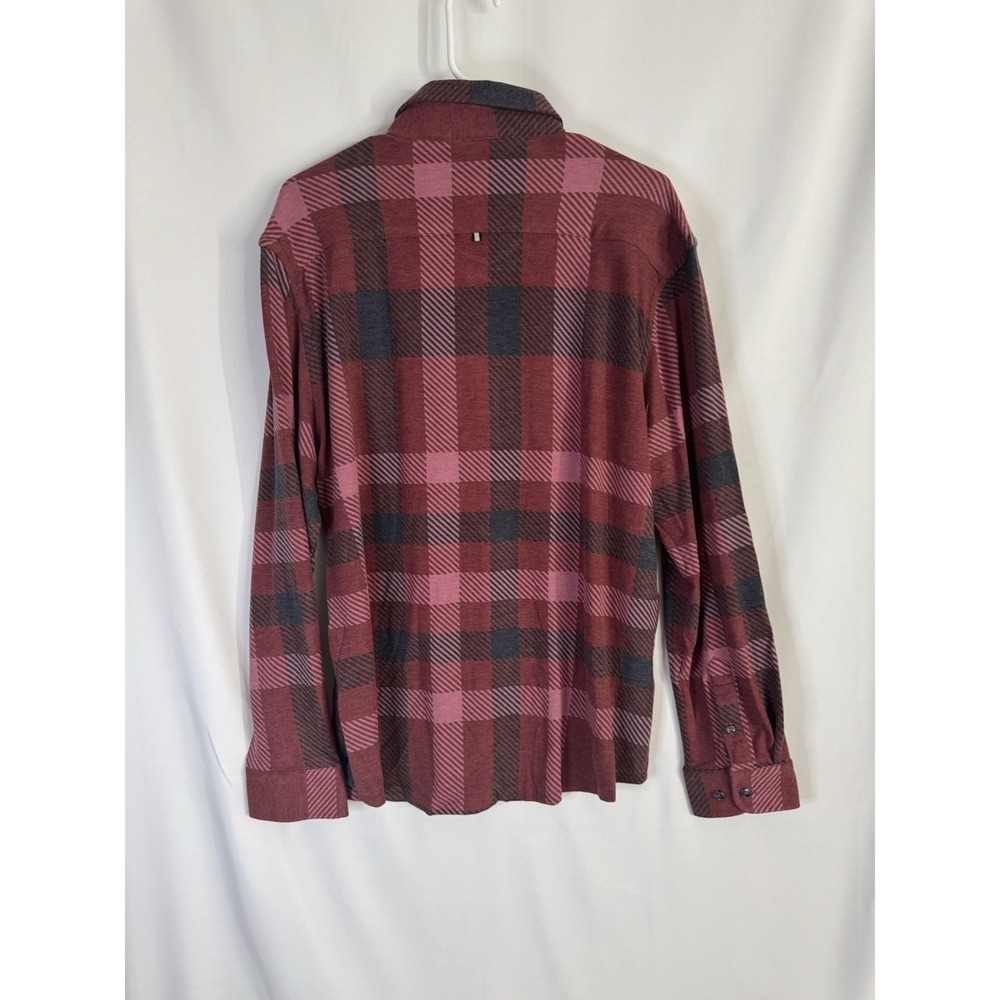 NWT Stone Rose Plaid Button Down Shirt‎ XL Red & Black Long Sleeve Modern Fit - Picture 7 of 9